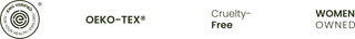 Certification logos with text on a white background