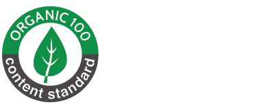 Logo of Organic 100 Content Standard on a white background