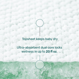 Topsheet keeps baby dry
