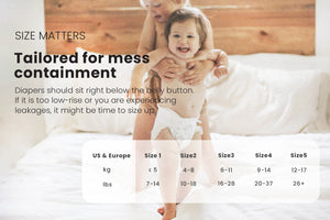 Baby diaper size chart
